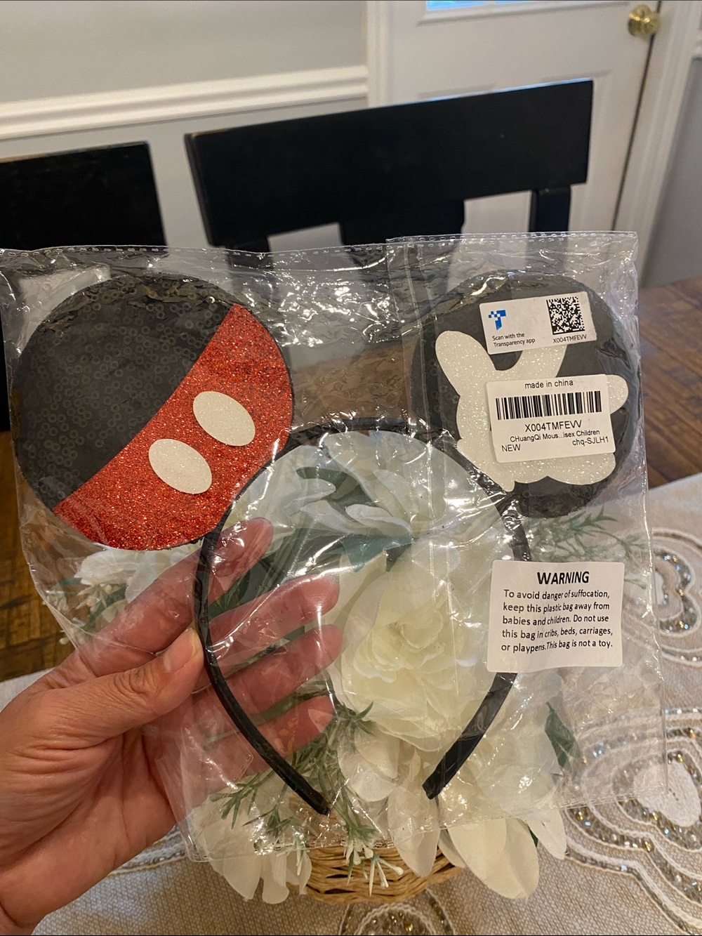 Mouse Ear Mickey Themed Headband - Black & Red - Picture 8 of 9